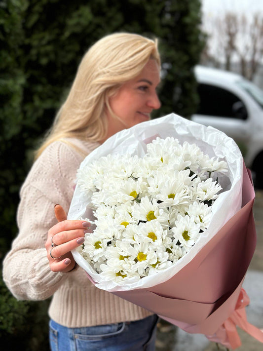 9 золотых хризантем (сорт Білі ромашковидные)