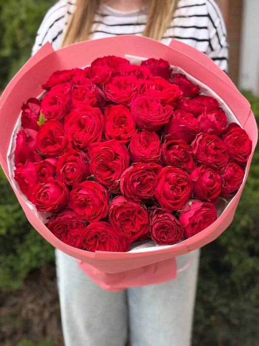 39 пионовидных роз сорта Red Country Spirit