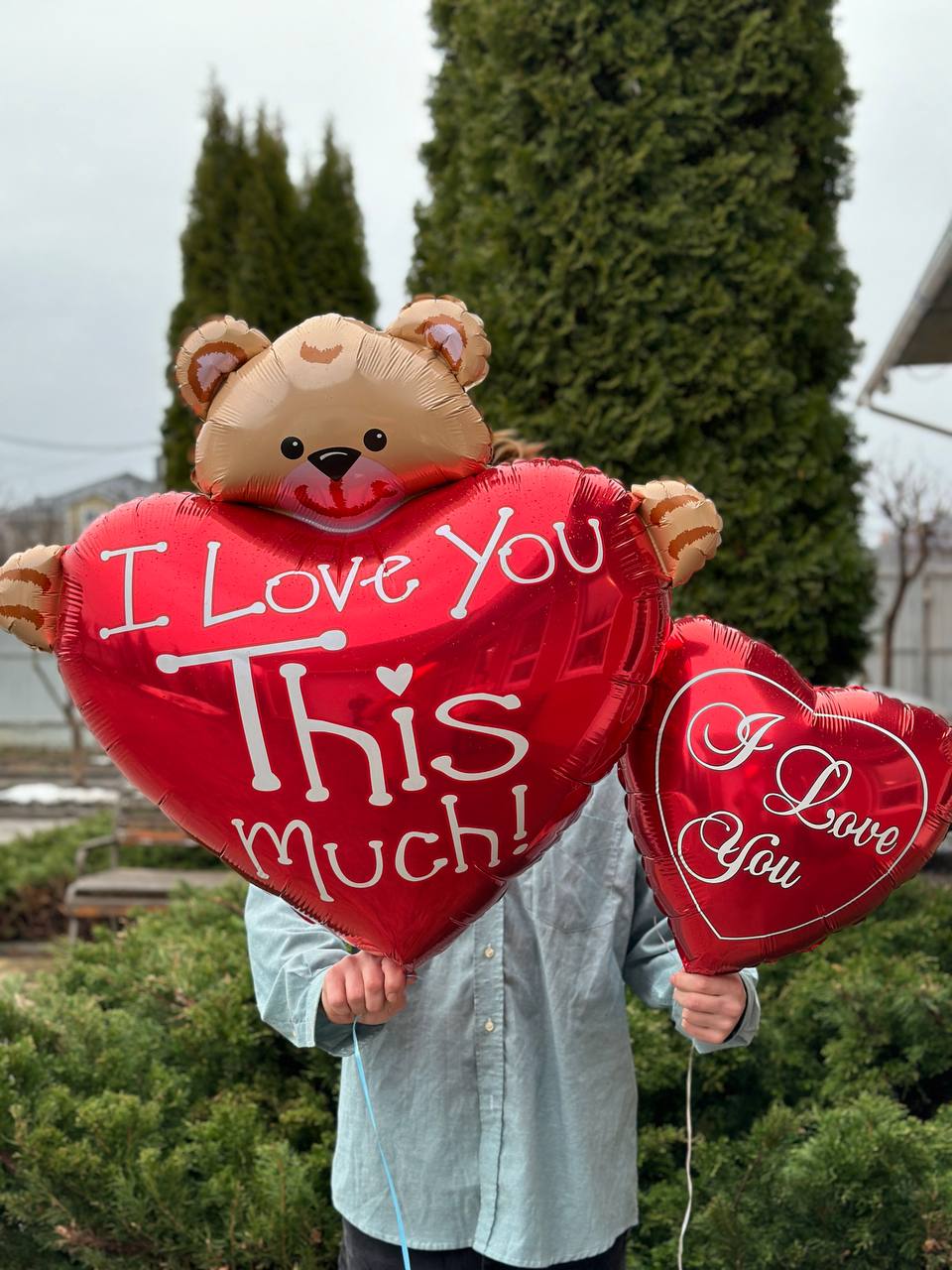 Кулька фольга I LOVE YOU маленька (червоне серце)