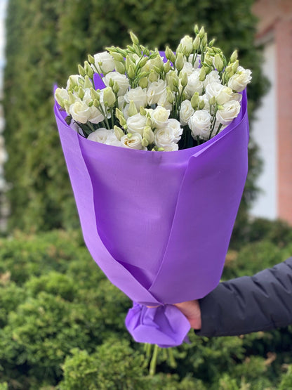 White eustoma 9 stems (70 cm)