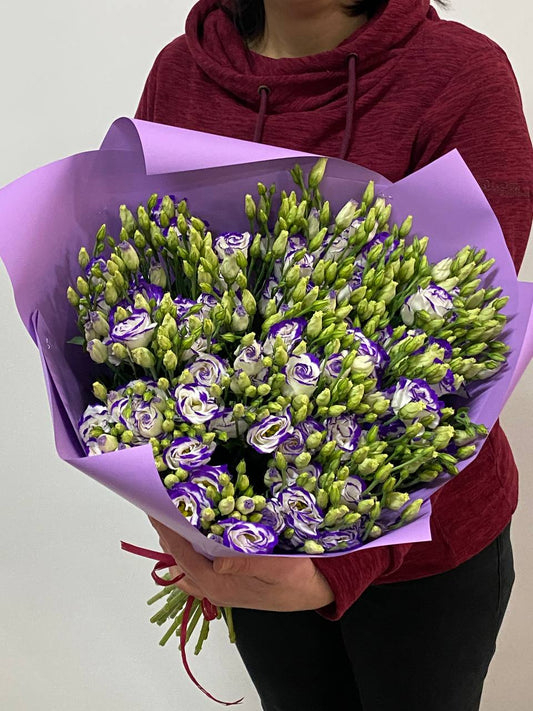 Еустома 19 гілочок 70 см (фіолетові)