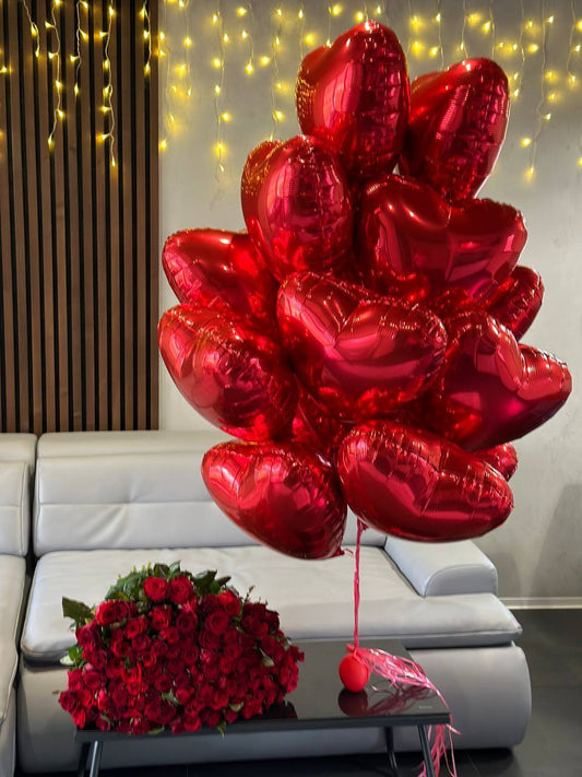 🎈 10 червоних фольгованих сердець – створіть атмосферу кохання цього 14 лютого! 🎈