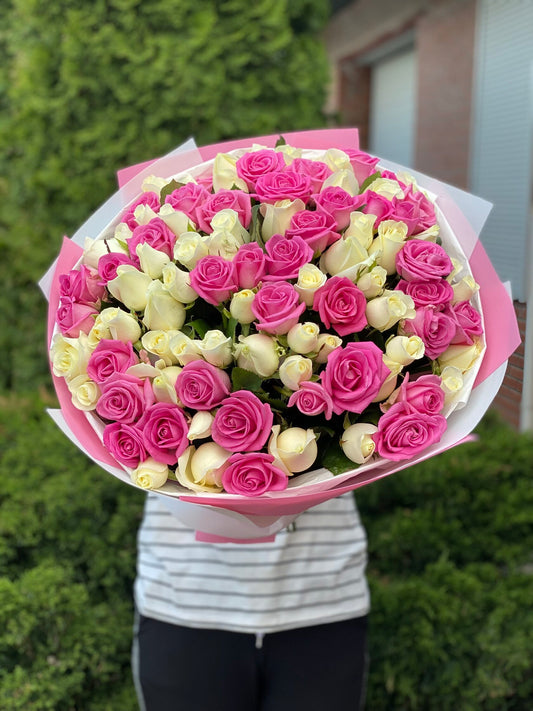101 Rosen Sorte Beluga und Aqua