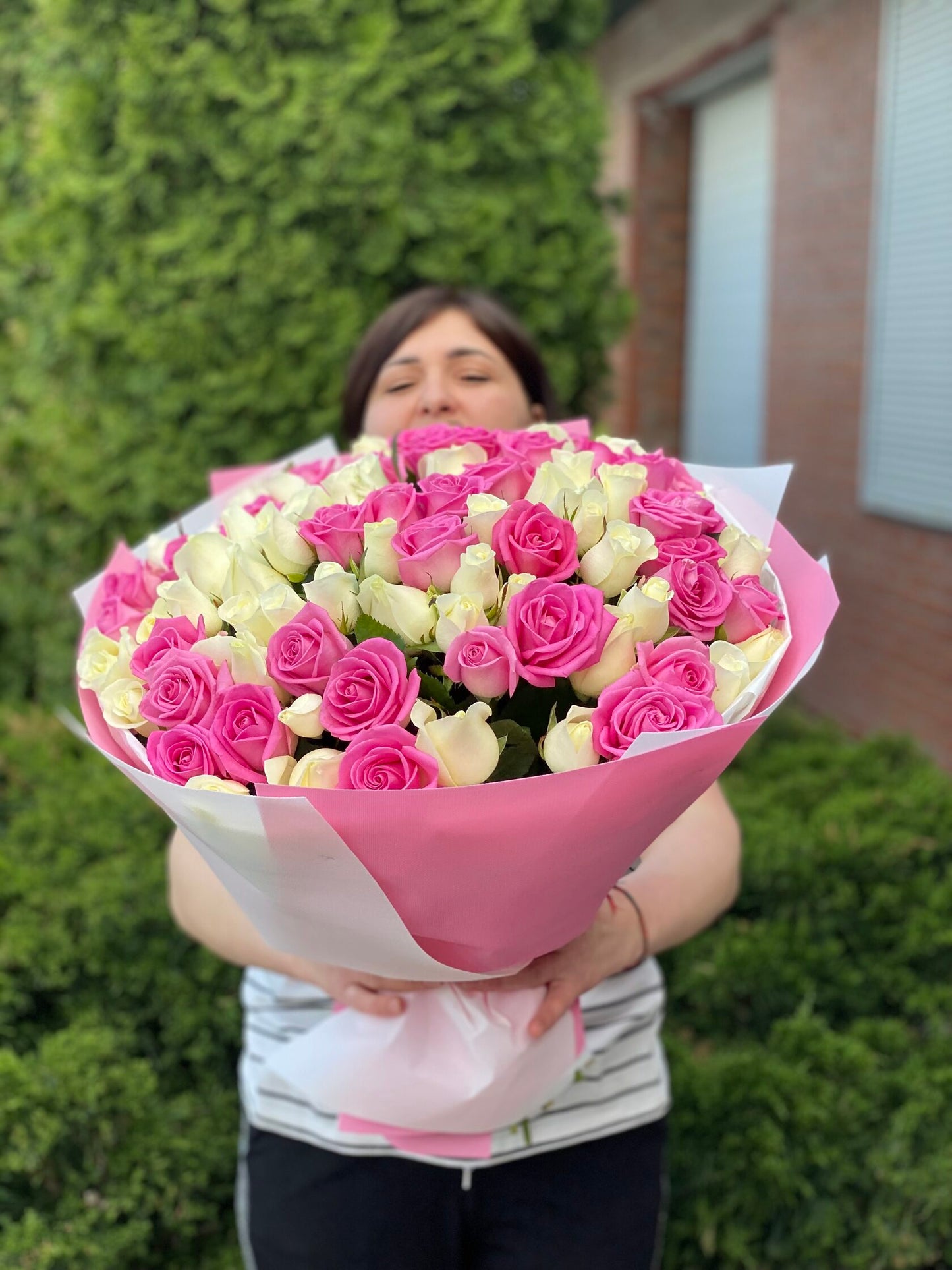 101 Rosen Sorte Beluga und Aqua
