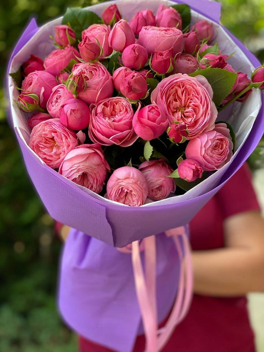 19 verzweigte pfingstrosenähnliche Rosen Sorte Lavenderlace Light  