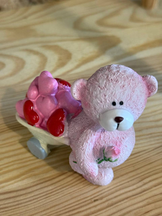 Keramikfigur Bär mit Herz (10 cm)